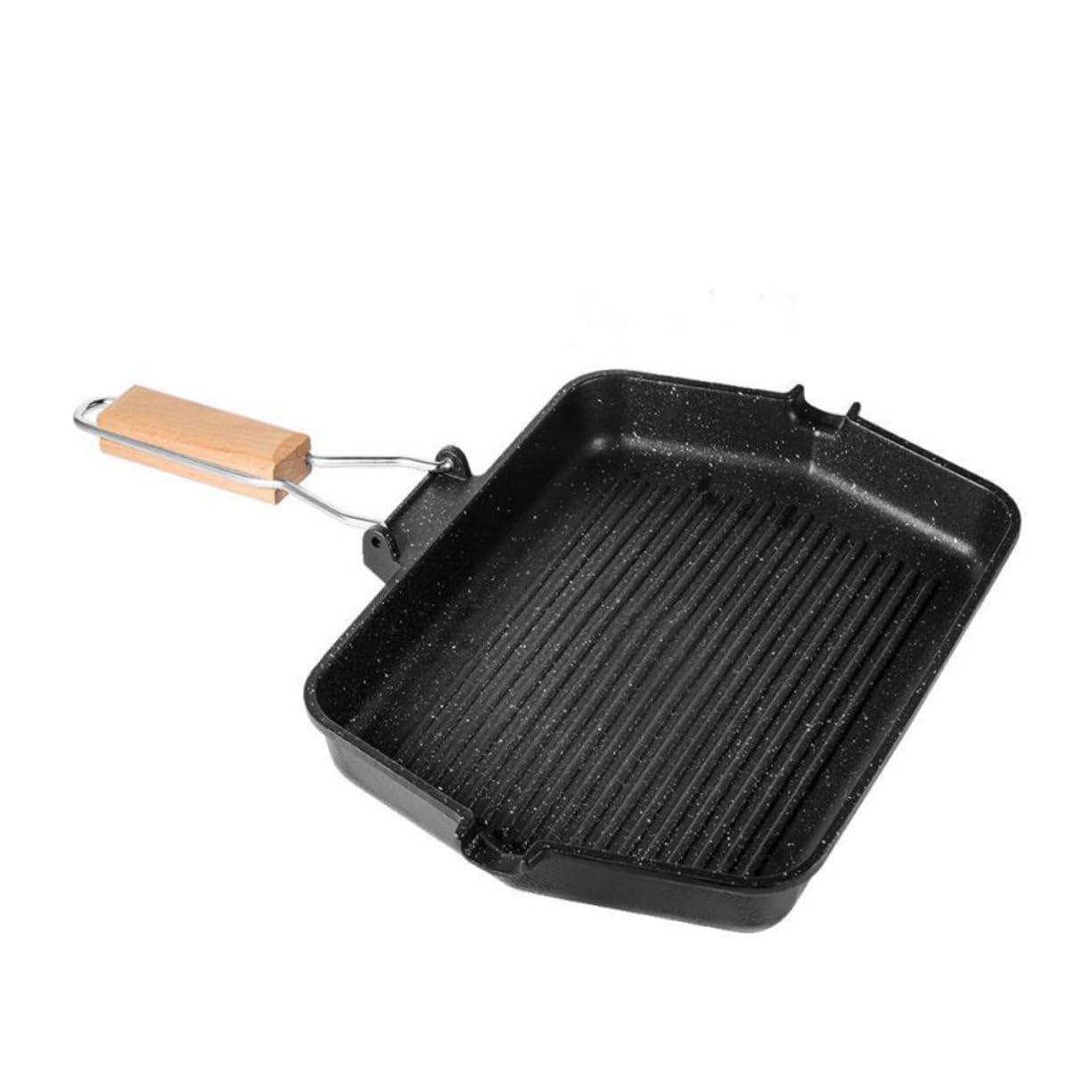 MAGICLULU Grillpfanne Antihaftbeschichtet Für Grill Toastpfanne Quadratisch Aus Bratpfanne Haushaltsgrill Mit Klappbarem Griff Grillplatte Für Snacks Und Backform