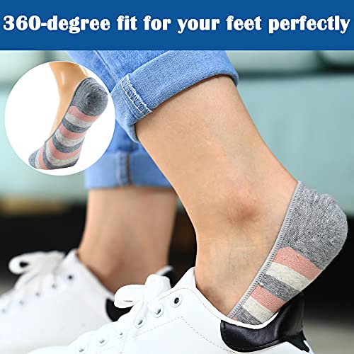 RYI 5-Pack No Show Socks for Women Size 6-9 Ankle Invisible Non-slip Athletic Socks4