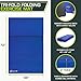ProsourceFit Tri-Fold Folding Thick Exercise Mat 6’x4’ with Carrying Handles for Tumbling, Martial Arts, Gymnastics, Stretching, Core Workouts, Blue