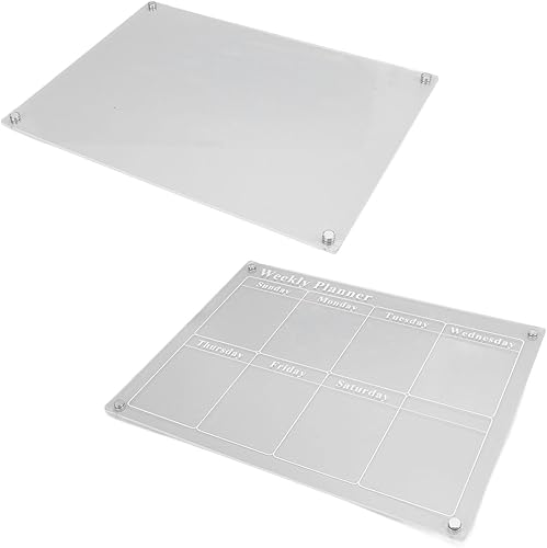 Miniatura 4 de Calendario semanal para refrigerador, pizarra de borrado en seco de acrílico transparente con 6 marcadores para el hogar, cocina, organización de la