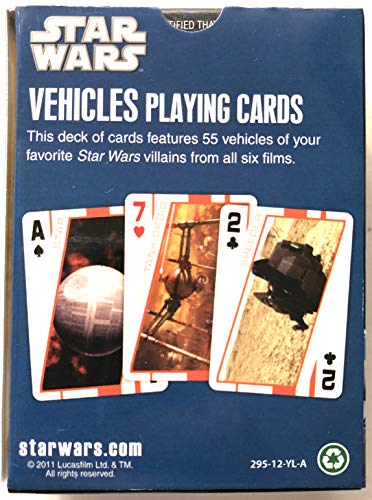 Cartas de jugar vehículos villanos Star Wars miniatura 2