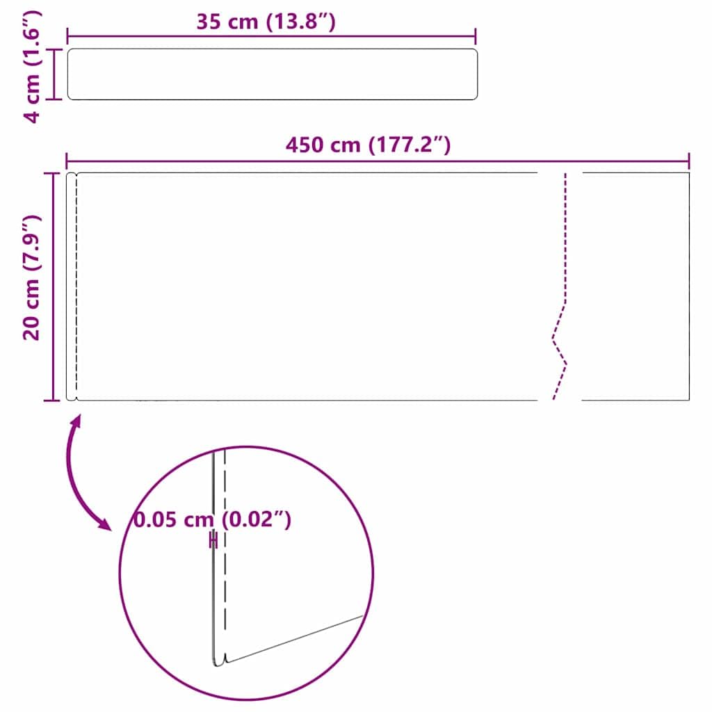 Obramowanie trawnika, 4 sztuki, ze stali odpornej na warunki atmosferyczne, 450 x 0,05 x 20 cm, elastyczne obramowanie trawników i grządek na zewnątrz