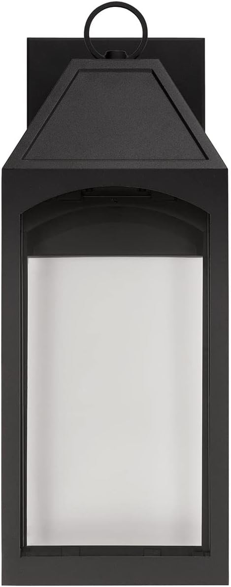 Capital Lighting 946321BK-GL Burton Night Sky Clear Glass Outdoor LED Wall Lantern, 1-Light 7 Watt, 21" H x 8" W, Black
