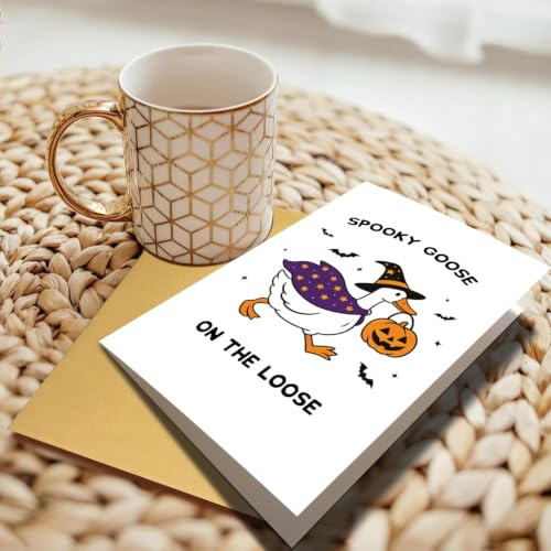 RPJIEKINXU Funny Halloween Card for Her, Cute Spooky Goose Halloween Card - image 2