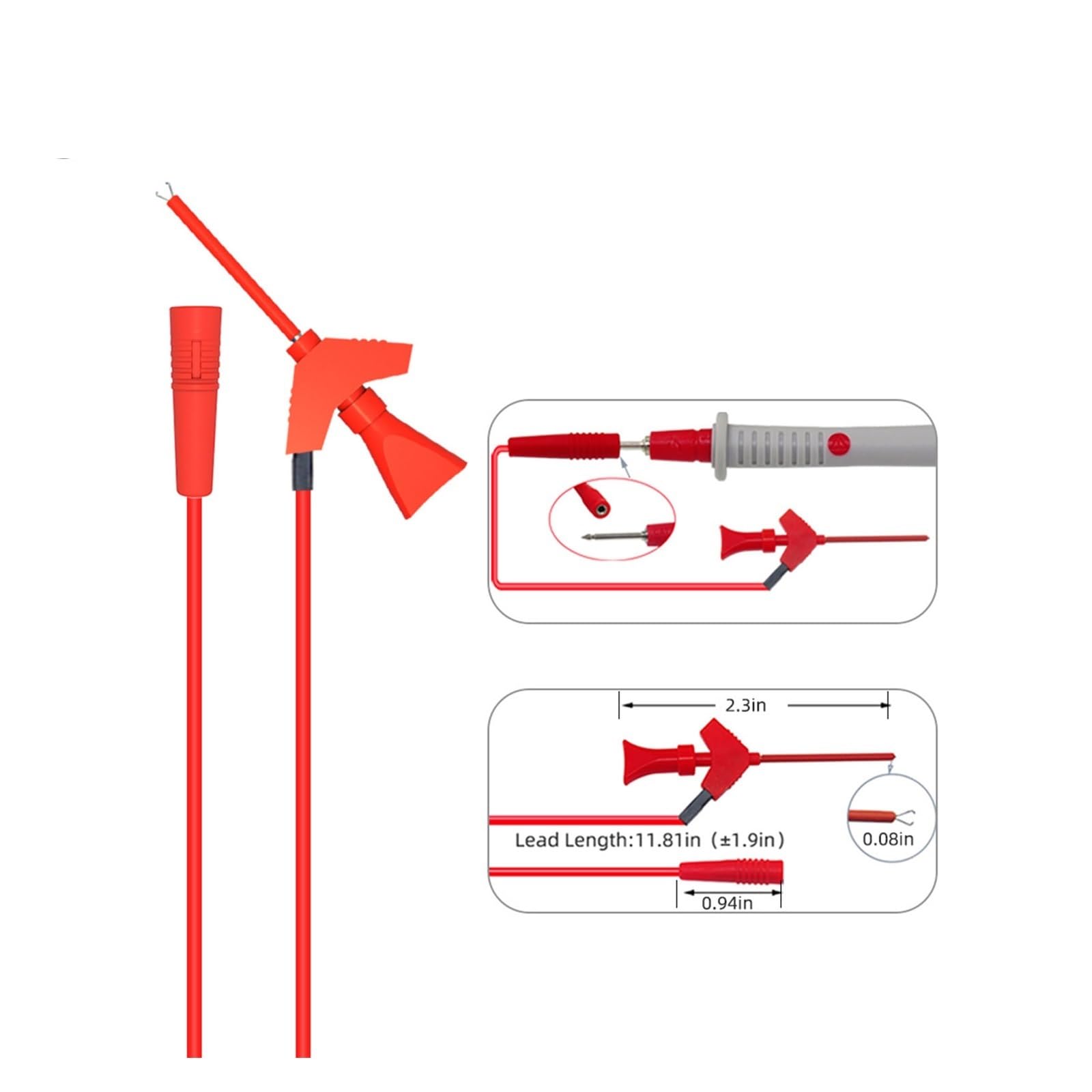 Kit de cables de prueba for multímetro P1300F, 28 Uds., pinzas de cocodrilo, sondas de prueba flexibles de alto voltaje, Clip de prueba de perforación de aislamiento