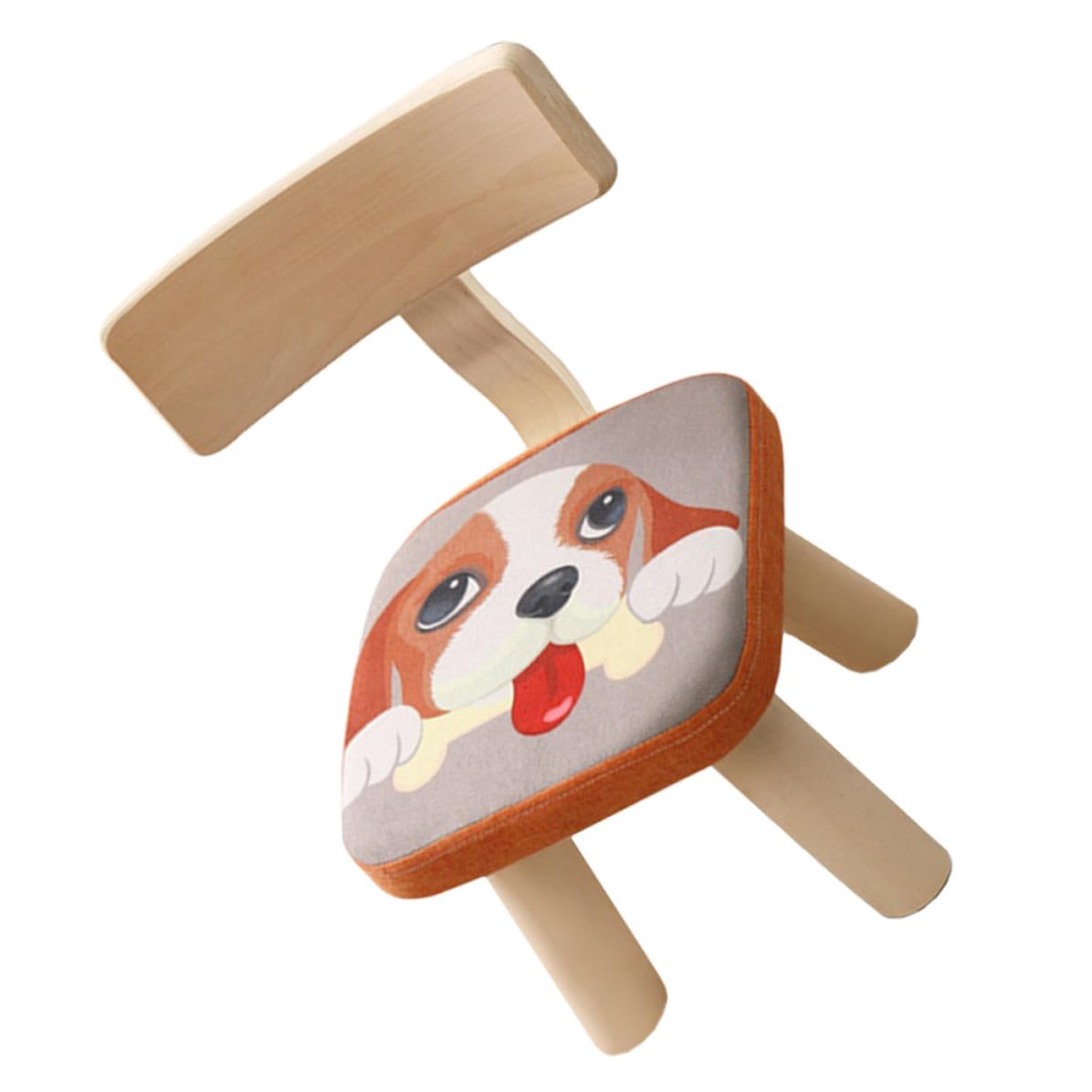 Tabouret dossier motif chiot MERRYHAPY en bois stable anti-basculement pour enfant
