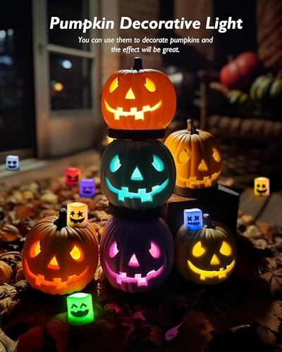 Image of Homemory 24Pack Color Changing Halloween Flameless Candles, 200+ Hours LED Votive Candles, Battery Operated Tea Lights for Pumpkin, Party, Christmas Decor (Batteries Included)