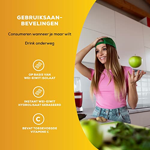 BioTechUSA Juicy Isolate | Glutenvrij, Lactosevrij, Suikervrij | Verfrissend Eiwit Frisdrank | met Vezels en Vitamine C, 500 g, Sinaasappel - Afbeelding 4