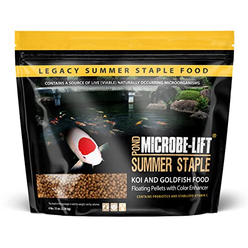 MICROBE-LIFT MLLSSLG Summer Staple Floating Fish Food Pellets for Ponds, Water Gardens, and Fountains, for Live Goldfish and Koi, 4.75 Pounds