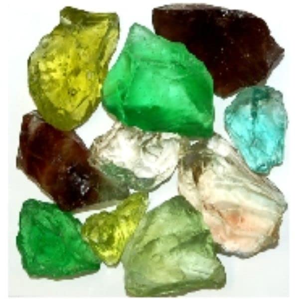 American Specialty Glass LJEWELMM-50 Recycled Chunky Glass Jewel Mix - Medium - 0.5-1 in. - 50 lbs