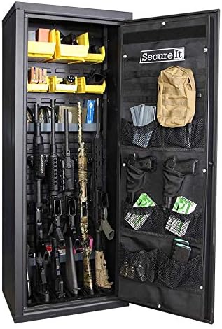 SecureIt Gun Storage Agile Ultralight Model 52 Door Organizer - Stores Pistols, Gear, Ammo, and Gun Safe Accessories, Easy Assembly and Gun Storage