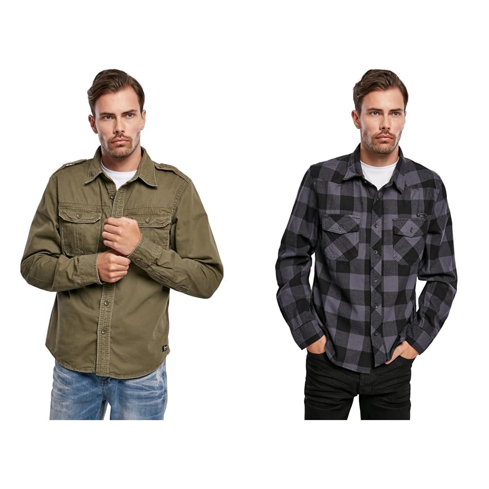 Brandit Camisa A Cuadros Hombre Camisa De Franela
