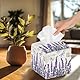DELORIGIN Taschentuchbox Halter In Lavendel Quadratische Taschentuchbox Abdeckung Mit Blumenmotiv Faltbare Taschentuch Wasserdichter Halter Für Schlafzimmer Badezimmer Auto Nachttisch