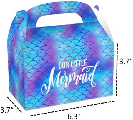 Miniatura 2 de Roaring Good Time 12 cajas de recuerdo de fiesta de sirena, cajas a dos aguas del océano, bolsas de regalo de sirena para fiesta de cumpleaños,