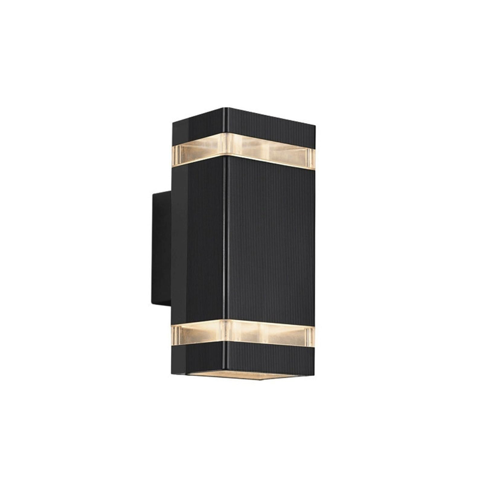 OZBMA Outdoor Wall Sconce, Minimalist Black Aluminum Exterior Light Fixture, 12W LED Up Down Lamp for Porch, Patio, Balcony, Courtyard, Garden, Garage, Entry, Facade, Yard Cottage