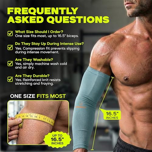 Image of ARMORAY Arm Sleeves for Men or Women - Compression Warmers to Cover Tattoo - for Basketball Golf Running Football Cycling or Sun Protection