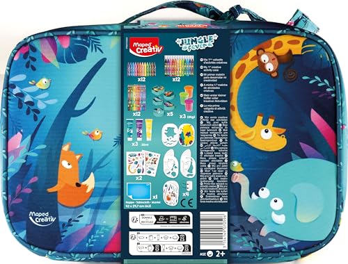 Maped Creativ Jungle Fever Case with 50 Pieces, Creative & Colourful Activities, Jumbo Pencils - Image 3