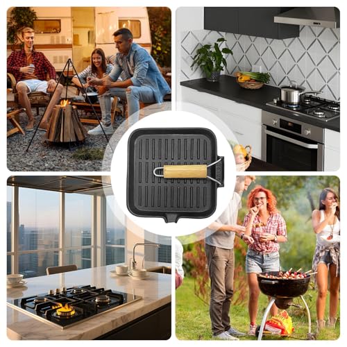 Poêle à griller pour camping et cuisson outdoor en fonte - 5