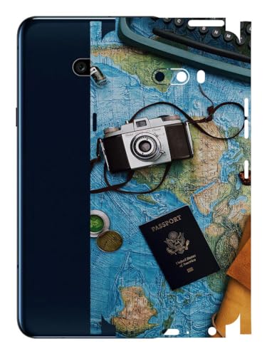 Image of AtOdds - Full Body Back Screen Guard Protector Film - Lamination Wrap Skin Sticker Compatible with LG G8X ThinQ | Scratchproof Matte Finish (Travel Map)