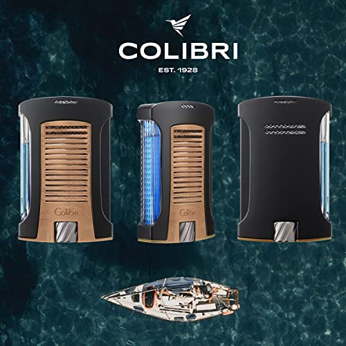 Colibri Daytona Lighter For - Refillable Butane Torch With Adjustable Flame & Fuel Window - Single-Action Ignition - Black Matte Finish With Colored Metallic Accent - Rose Gold #TOP3