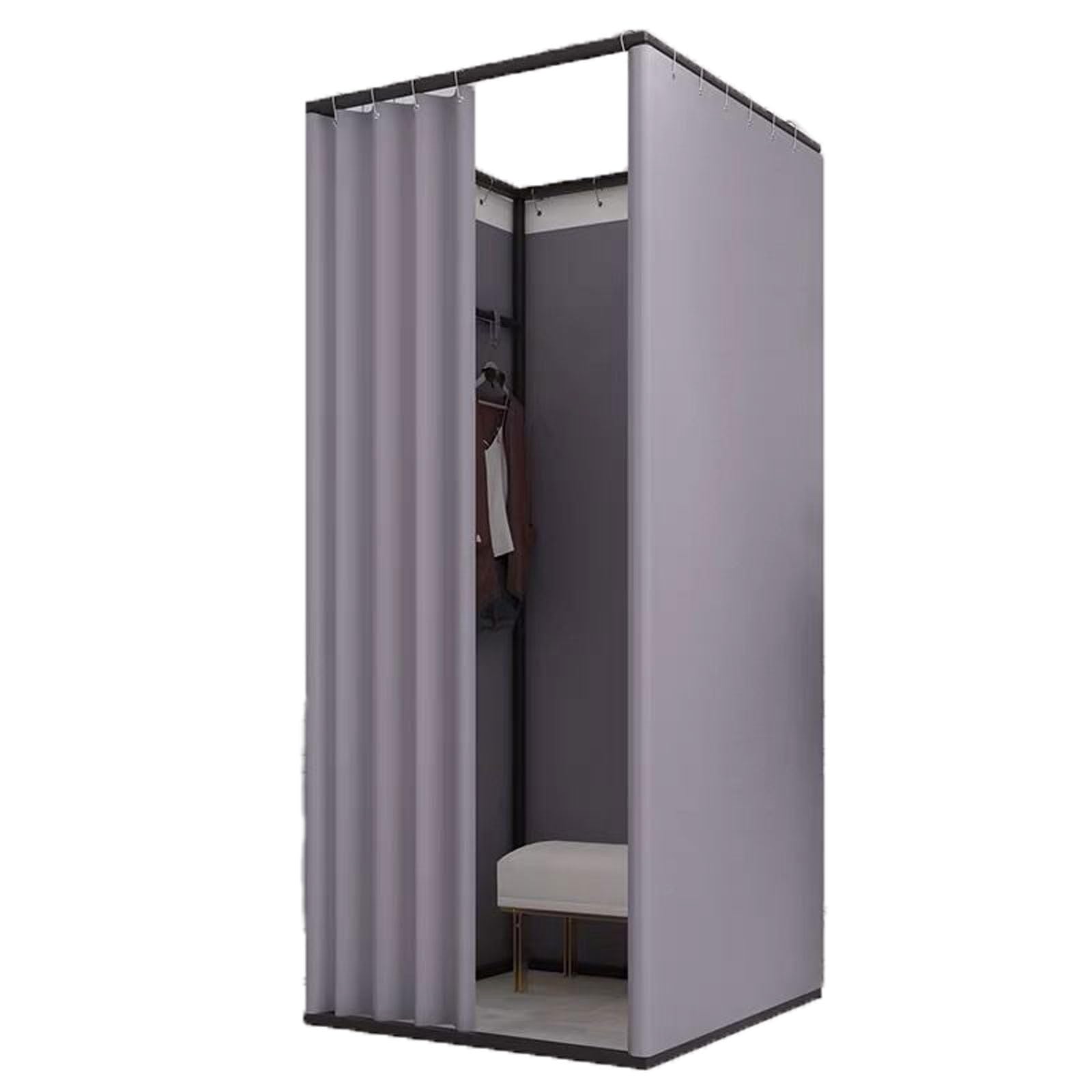 Cabine d'essayage mobile gris foncé 85 cm pour magasin de vêtements et centres commerciaux