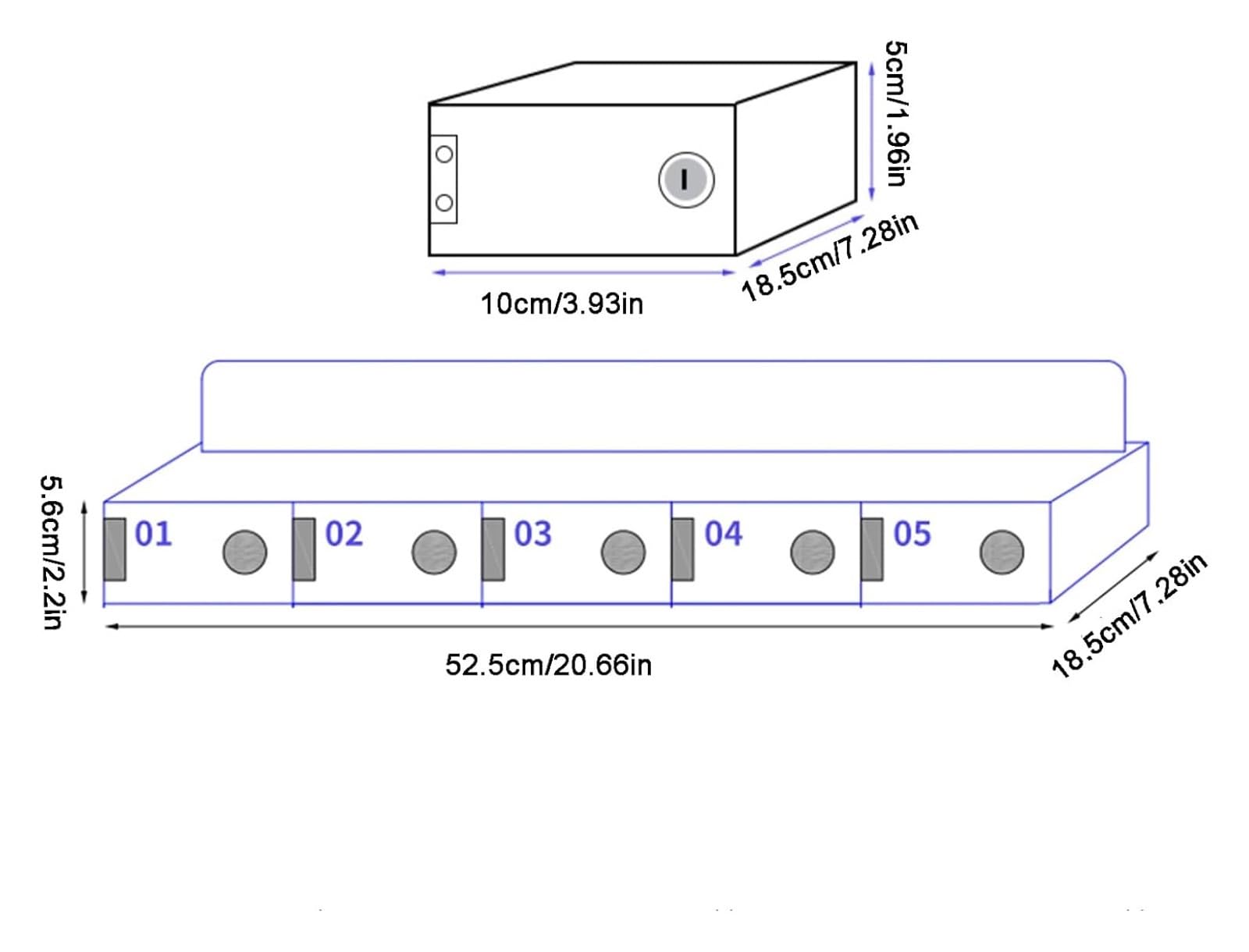 Scatola portaoggetti da parete per telefoni cellulari in acrilico con serrature, ideale per stanze di classe, impiegati, uffici e fabbriche. (5 Grid)