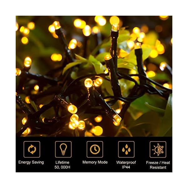 CRRXIN Weihnachtsbaum Lichterketten, 2M 16 Stränge Weihnachten Lichterkette 400 LEDs mit 8 Modi und Zeitfunktion, LED… – Bild 3