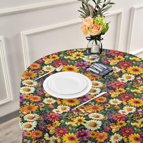 Nappe circulaire en tissu lavable polyester pour protéger vos tables