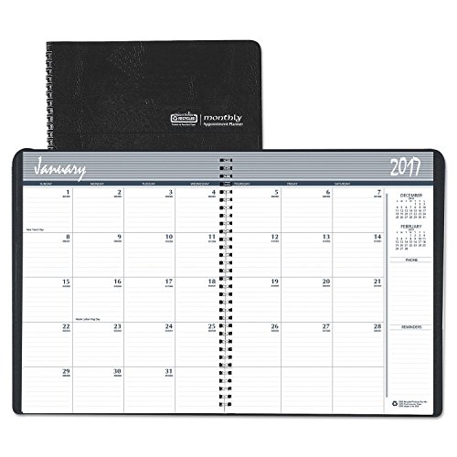 House of Doolittle 2017 Calendar Planner, Monthly, Black Cover, 8.5 x 11
