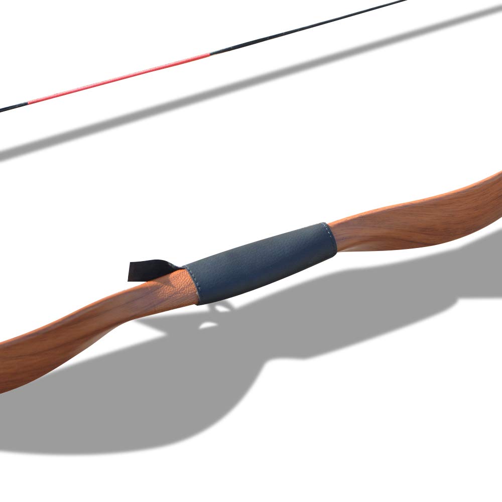 SHARROW Tiro con L'Arco Tradizionale Arco Ricurvo 20lbs Arco in Legno Longbow Fatto a Mano con 3 Frecce per Il Gioco di Pratica di Caccia per Principianti per Adulti