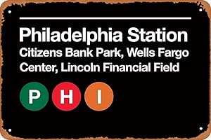 Philadelphia Pro Sports Venue Subway Sign Canvas Print Metal Tin Sign Vintage 8x12 Inch