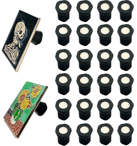 24PCS Magnetic Pin Backs for Enamel Pins/Convert to Refrigerator Magnets/Conversion Tool for Refrigerator/Put Your Pins on Fridge for Decor (Black)