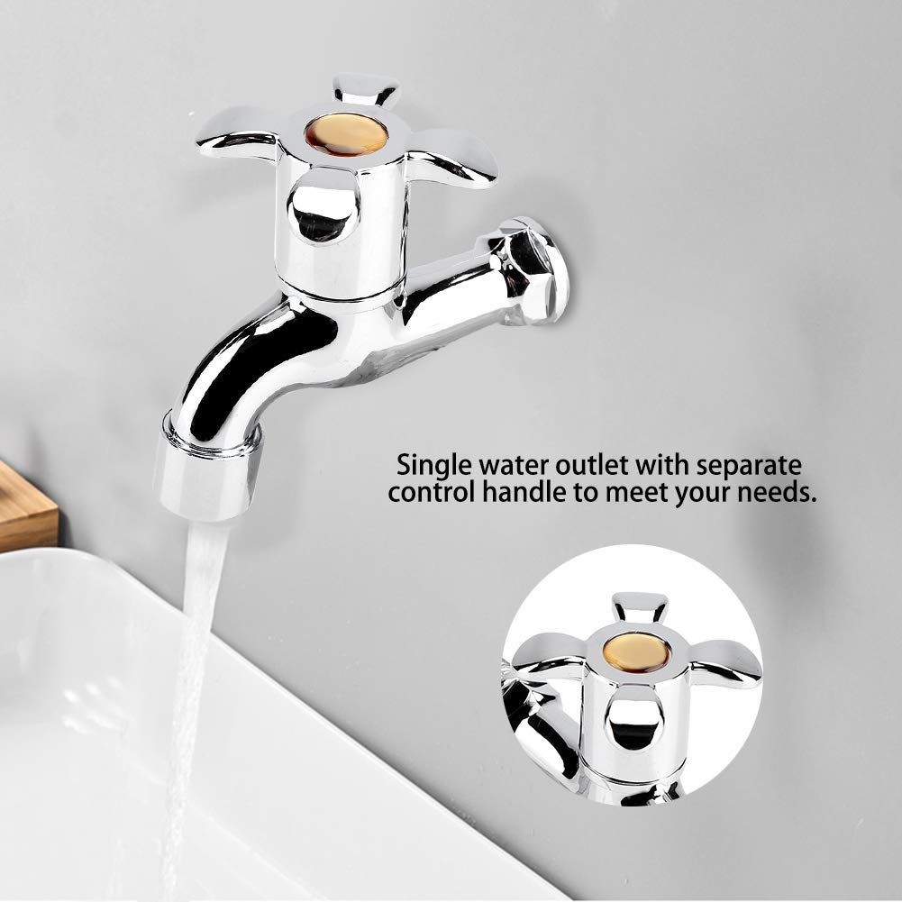 Washing Machine Faucet Sink Wall Mounted Single Handle Bathroom Water Tap Plum Blossom — view 2