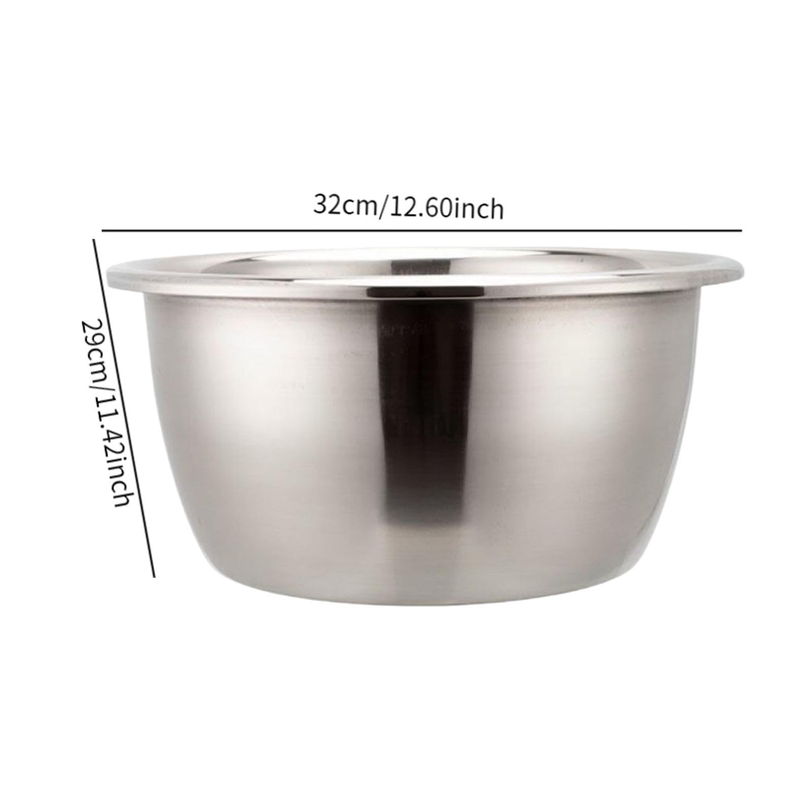 Lavabo de Acero Inoxidable, para Lavar Ropa, utensilio de Cocina, Recipiente Grande para cocinar, palangana para pies, Plato para Frutas, pastas, 32CM