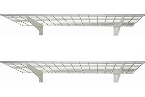 00967 2-Pack Heavy Duty Steel Wall Mounted Garage Shelving