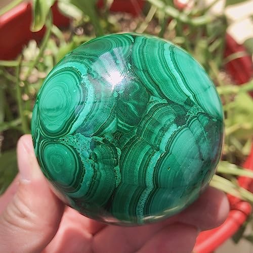 Pierre de malachite boule quartz cristal 6cm, accessoire décoration maison