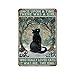 GDRAY Plaque en métal Vintage en Forme de Chat Noir Once Upon A Time - Affiche publicitaire - Cadeau pour Homme - pour Caves, café, Bar, pub - Décoration Murale