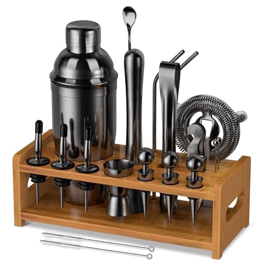 Vabaso Bartender Kit, 24pcs Bartending Kit Cocktail Shaker Set, 25oz Martini Shaker Bar Tools Set, Bar Accessories for The Home, Housewarming Gift