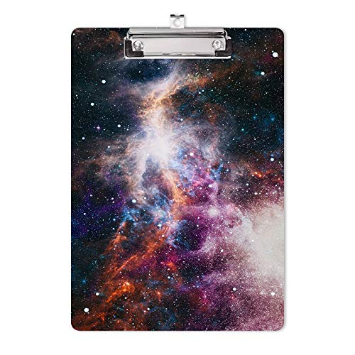 Image of Hongri Wooden Clipboard, Fashion Design Clip Board for Classroom Students,Teacher, Women, Kids, Cute Custom Pattern, Standard Letter Size 9 x 12.5 in with Low Profile Metal Clip, Starry and Stars