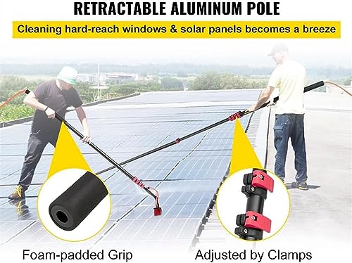 Pértiga para limpieza de ventanas y paneles solares con cepillo de agua integrado 4