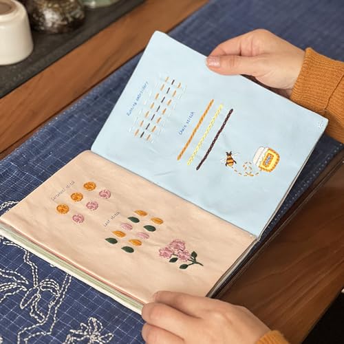 Práctica de costura sin errores usando este kit de bordado con guías visuales 6