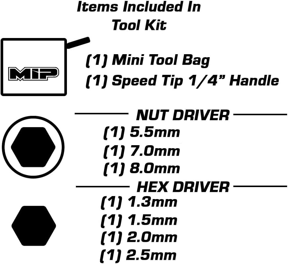 Image of MIP Essentials Speed Tip RC Mini Tool Kit #5230S - Portable Metric Hex & Nut Driver Set for RC Repair, Maintenance & Assembly for Traxxas, Arrma, Losi, Axial, Tamiya