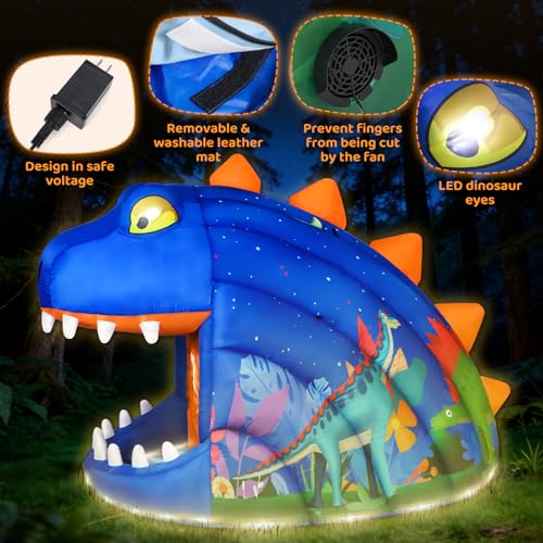 Foamore Dinosaur Sensory Tent for Kids, 8.2ft Inflatable Light Up Tent, Sensory Toys Calm Space for Autism by Foamore - Used condition - Image 7