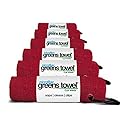 Greens Towel (6 Pack, Cardinal Red, Microfiber, 16" X 16" with Carabiner Clip. The Convenient Golf Towel