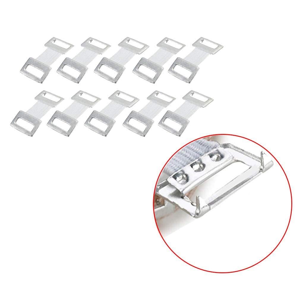 10 pezzi di ricambio per bendaggio elastico, clip in metallo, ganci di fissaggio, morsetti color caffè bianco
