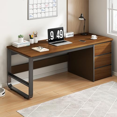 La Mejor Recopilación de Escritorios Home Depot Top 10. 42 140CM Escritorio de Oficina Minimalista, Espacioso Escritorio para Computadora con 3 Cajones, Escritorio Minimalista con Patas de Mesa Reforzadas, Ideal para Estudio,Juegos y...