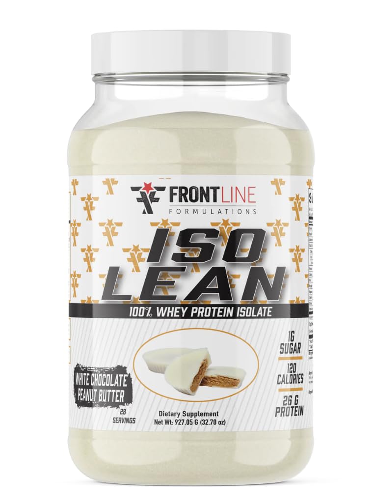FRONTLINE FORMULATIONS Isolean, 100% Whey Protein Isolate, Fast Absorption, (White Chocolate Peanut Butter)