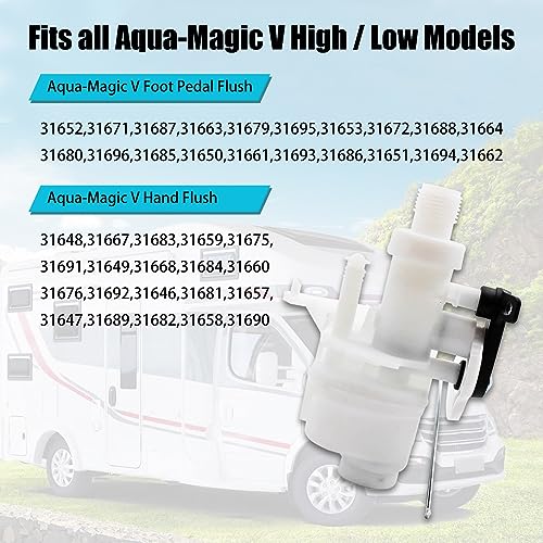 Image of 1 PC 31705 RV Toilet Valve Replacement Kit Compatible with Thetford Aqua Magic V, RV Toilet Replaces Part Fits All Aqua Magic V High and Low Models (White)