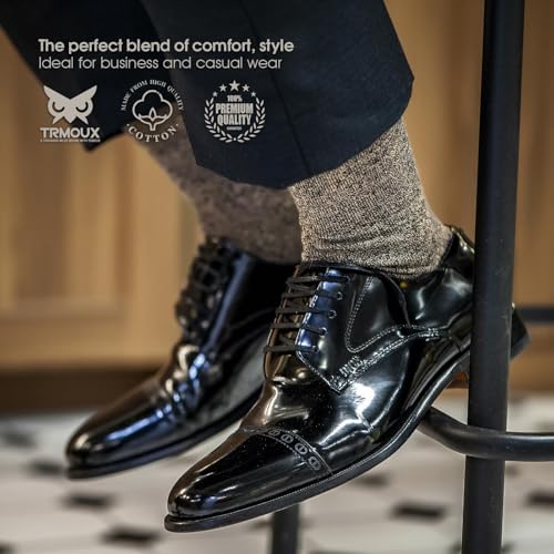 Mens Dress Socks Diabetic Socks for Men Colored Cotton Crew Thin Extra Wide Non-Binding Soft Breathable, 6-Pack4