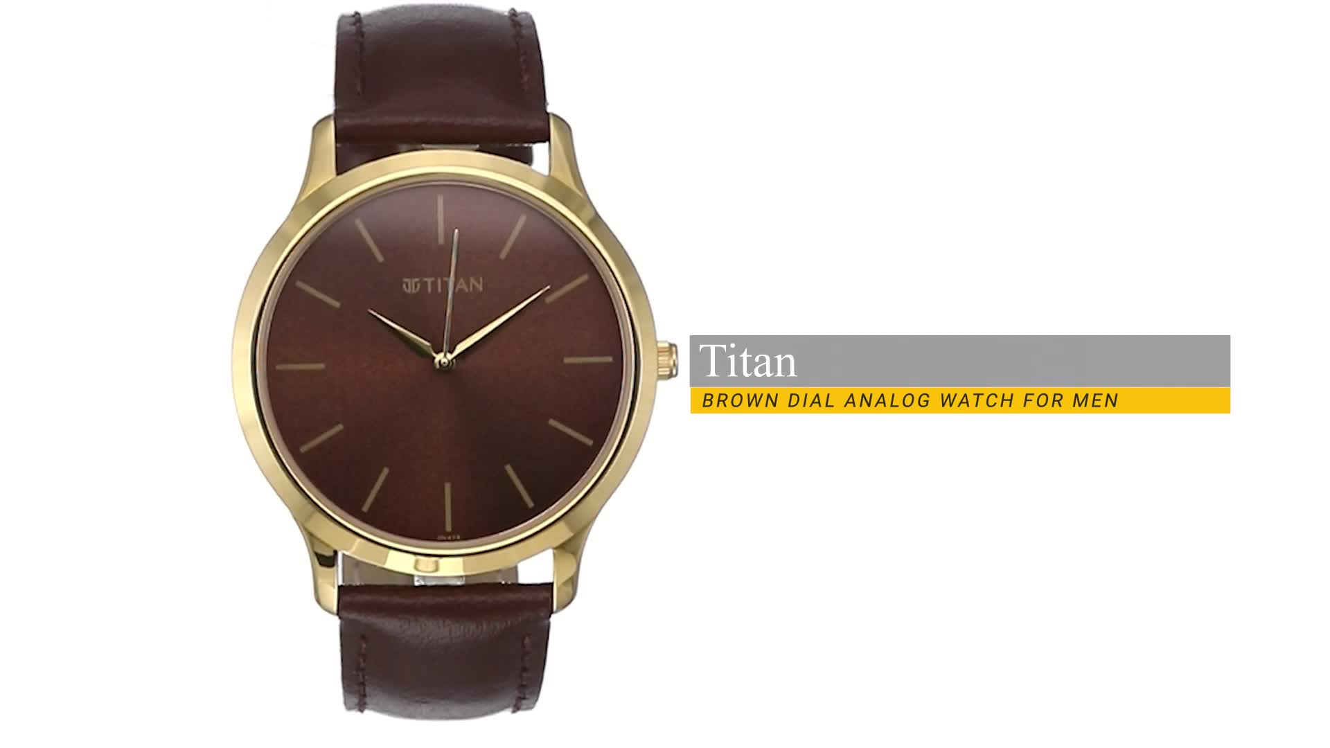 Titan Karishma Quartz Analog Brown Dial Brown Leather Strap Watch